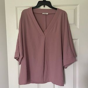 Women’s Mauve Pink V-Neck Top
